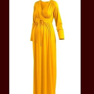 Jessica London Mustard Yellow Maternity Dress